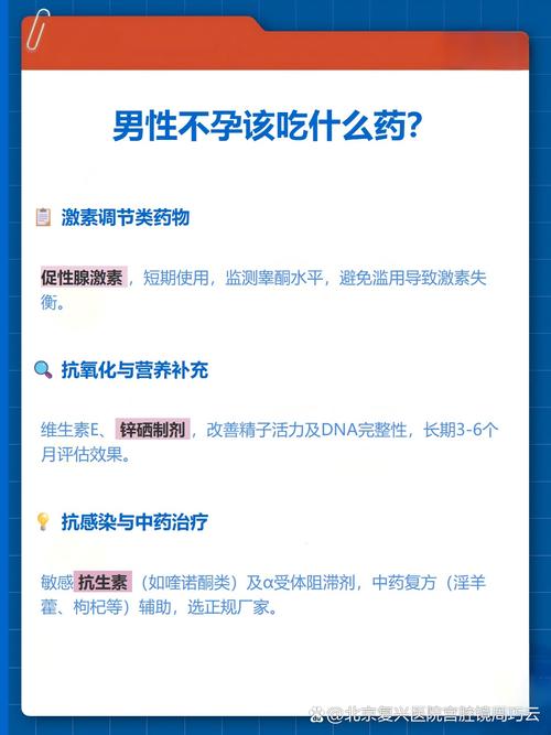 常见如促性腺激素,抗氧化剂,抗生素及中药制剂,需先明确精子质量,激素